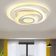 Building safety codes require the fan blades to be at least 7 feet from the floor. Circular Led Ceiling Lamp Contemporary Stylish Acrylic Semi Flush Mount Light For Sitting Room Takeluckhome Com