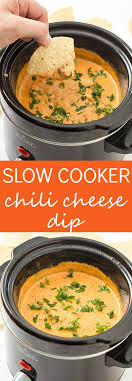 5 Ingredient Slow Cooker Chili Cheese Dip Gal On A Mission Recipe Slow Cooker Chili Crockpot Appetizers Cheese Dip Crock Pot