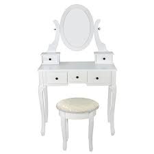 Black And White Vanity Stool Vanity Table Set With Stool Dressing Table Set Solid Makeup Table With 5 Drawers And Mirror White Vanity Table Set White Vanity Table Dressing Table With Stool
