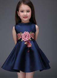 Kids Toddler Girls Active Sweet Party Going Out Floral Embroidered Sleeveless Above Knee Dress Royal Blue 2020 Us 12 99 Baby Girl Dresses Little Girl Dresses Kids Outfits