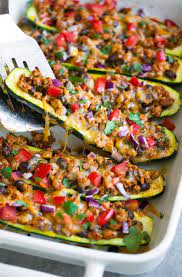 Chicken taco zucchini boats give you and your family all the tastes and feels for tacos without all the tortilla carbs! Taco Zucchini Boats Cooking Classy