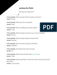 It's like the trivia that plays before the movie starts at the theater, but waaaaaaay longer. Easy Trivia Questions For Kids Pdf
