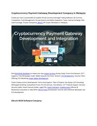 Looking for bitcoin and cryptocurrency payment gateway? Cryptocurrency Payment Gateway Development Company In Malaysia By Cryptosoftmalaysia Issuu