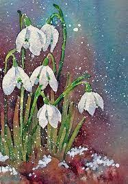 Snowy Snowdrops By Ann Mortimer Art Painting Art Watercolor Art