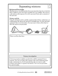 Ways of separating mixtures worksheet grade 6. Worksheets Word Lists And Activities Greatschools Science Worksheets 5th Grade Science Separating Mixtures