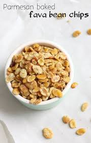 Parmesan Baked Fava Bean Chips Bean Chips Savory Snacks Fava Beans Recipes