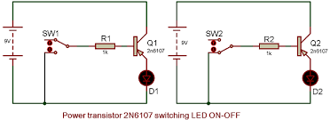In pnp transistor, a source voltage is applied at the emitter terminal (instead of collector terminal in case of npn. Circuit Diagram 2n6107 Pnp Transistor As Switch Transistors Circuit Diagram Electronics Circuit