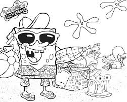 Spongebob Finalmente Al Mare In Spiaggia Disegno Da Colorare