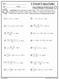 Literal Equations Worksheet Answers Unique Literal Equations Picture Puzzle By Chilimath Algebra In 2020 Literal Equations Equations Math Subtraction Worksheets