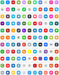 Download Font Icons Social Media 5 Color Font Ttf Otf 120 Icons Elharrak Fonts 2019 Social Media Social Media Logos Icon