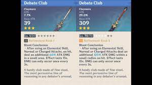 Use tabs at the bottom to see different stats. Debate Club Weapon Appearance Base Vs Ascended In Genshin Impact Youtube