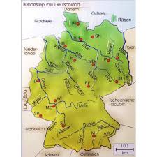 Sie können die bundesländer in einer deutschlandkarte den markierten bereichen zuordnen. Eastin Reliefkarte Flusse In Deutschland Taktile Karten 12 39 15