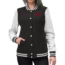 Black And White Varsity Jacket Womens Bleeding Heart Women Varsity Jacket Goth Gothic Gothabilly Rockabilly Black White Red Vintage Ret In 2020 Varsity Jacket Women Varsity Jacket Varsity Letterman Jackets