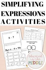 Simplifying Expressions Activities In 2020 Expressions Activities Simplifying Expressions Simplifying Expressions Activities