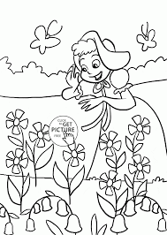 Happy Girl And Spring Flowers Coloring Page For Kids Seasons Coloring Pages Printables Free Summer Coloring Pages Spring Coloring Pages Flower Coloring Pages