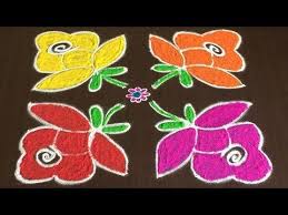 Beautiful Rose Rangoli Designs With 8 To 8 Easy Colours Flower Kolam Youtube Colorful Rangoli Designs Rangoli Designs Very Easy Rangoli Designs