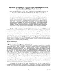 PDF) Revealing and mediating young children's memory and social cognition  through digital photo journals