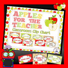 Apple Theme Classroom Decor Clip Chart Editable