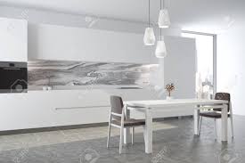 modern dining room and kitchen interior