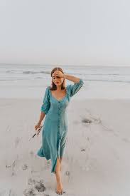 Dreamy Blue And Teal Dress Worn By Emily Vartanian On Vacation And Beaches In Mexico Cute Beach Photos Beach Photography Poses Beach Dresses Beach Photoshoot