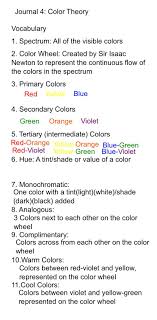 Color Theory For Studio Art Art Lessons Middle School Color Theory Art Color Theory Worksheet