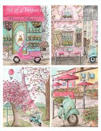 Paris Decor Paris Art Prints Set Of 4 Personalized Paris Etsy Paris Nursery Baby Nursery Art Paris Art