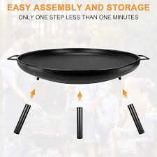 The pipes under the bowl are bolted into the wood and act as a buffer between the fire bowl and wood. Buy Sunlifer Wood Burning Fire Pit 24 Inch Outdoor Patio Fire Pits Bowl With 5 Pcs Of Roasting Sticks Steel Backyard Camping Bonfire Firepit With Poker For Outside Garden Picnic Online In