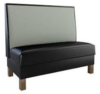 Plain Back Restaurant Booth with Wood Legs