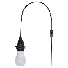 Dim, turn off, turn on, or switch from warm to cold light using a remote control or app. Hemma Cord Set With Switch And Led Bulb Black Ikea