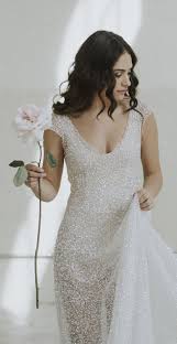Wedding Dress By Anna Campbell Sparkling From Head To Toe With A Hand Embellished Sequin Tu Wedding Dress Organza Wedding Dress Sequin Sparkly Wedding Gowns