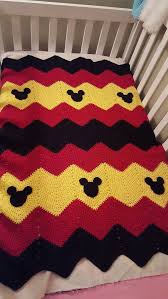 Minnie Mouse Or Mickey Mouse Inspired Blanket 33x43 Inches Chevron Pattern Afghan Lapghan Baby A Disney Crochet Patterns Crochet Mickey Mouse Crochet Disney