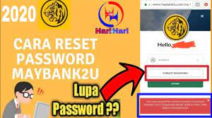 Manakala caj servis ibft hanyalah rm0.53 sen. Cara Reset Password Maybank2u Lopa Password Forgot Password Maybank2u Locked 2020 Today Update Youtube