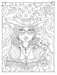 5 Pages Magical Witches Halloween Magic Coloring Pages Digital Etsy Witch Coloring Pages Halloween Coloring Pages Coloring Pages