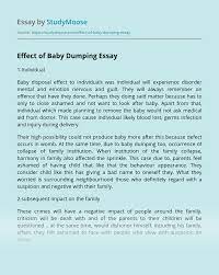 Nov 13, 2019 · dumping syndrome: Effect Of Baby Dumping Free Essay Example