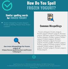 Correct Spelling For Frozen Yogurt Infographic Spellchecker Net