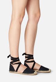Colorblock clear perspex wedge platform espadrille sandals. Arielle Flache Espadrille Zum Binden Schuhe In Schwarz Gunstig Online Kaufen Im Justfab Shop Deutschland