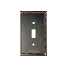 Rok Hardware Decorative Traditional Light Switch Plate Single Toggle Switch Plate Brushed Oil Rubbed Bronze