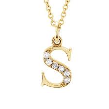 The Kelly 14k Gold Diamond Lower Case Letter S Necklace 16 Inch Women S Size 16 Inches Yellow Yellow Gold Pendants Gold Pendant Necklace Gold Pendant