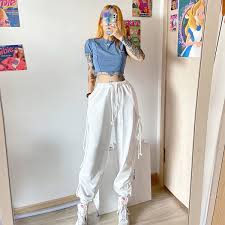 Discover more posts about baddie aesthetic. Buy 1 White Loose Sweatpants Baddie Aesthetic