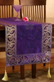 Hand Painted 120 Inch By 17 Inch Long Table Runner Plum Purple Purple Decor Purple Table Purple Home