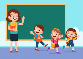 Happy Cute Kids Go Home From School In 2020 Art Drawings For Kids Kids Clipart School Cartoon