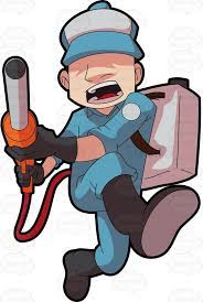 Check spelling or type a new query. A Male Pest Exterminator In Action With A Defogger Exterminator Cartoon Pests