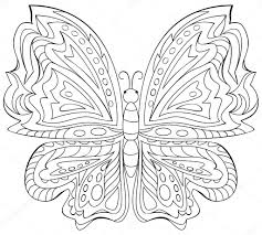 Schwarz Weiß Abbildung Des Schmetterling Zum Ausmalen
