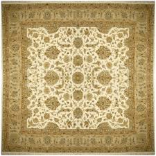 Balkon, küchenteppich im modernen greenery boho look. 15134 Rajput Premium Teppich Beige Grun Quadratisch 250 X 250 Cm Handgeknupft Wolle