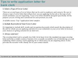 application letter for bank clerical