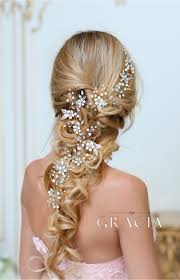 A few of her favourite things. Dora Flower Long Wedding Hair Accessories Crystal Bridal Wire Hair Vine Headpieces By Topgracia