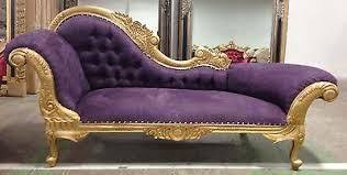 Queen Anne French Orleans Silver Trimmed Purple Velvet Louis Xvi Bar Diamond One Decor Furniture Chaise Lounge Victorian Furniture