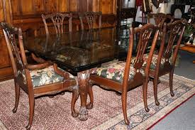 Lisa S Resale Gone Upscale Handpicked Treasures Glass Top Dining Table Rustic Oak Dining Table Chippendale Chairs