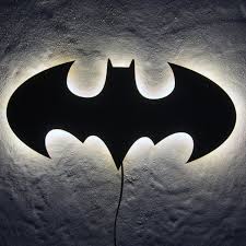 Batman Led Sign Cool Wall Art Handmade From Mdf Painted With Matt Black Paint Unique Bat Symbol Wall Le Batman Wall Art Cool Wall Art Batman Themed Bedroom