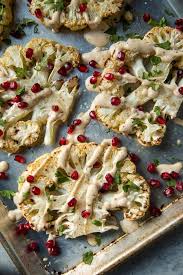 Roasted Cauliflower With Garlic Tahini Sauce Vegan Gluten Free Will Cook For Friends Beetsaladwithgarlic Food Recipes Healthy Recipes